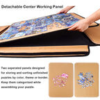 1500 Pieces Jigsaw Puzzle Board, Portable Puzzle Board, 25"×35.43" Jigsaw Puzzle Table Board, Puzzle Keeper Puzzle Caddy with Sorting Trays & Detachable Board,Non-Slip Surface