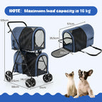 HAPPAWS Dog Stroller with 2 Detachable Carrier, Pet Stroller for Small Medium Dogs Cats, Jogger/Travel/Camping, 4-in-1 Doggy Pet Carrier, Carrier Strolling Cart with Lockable Wheels, Navy Blue