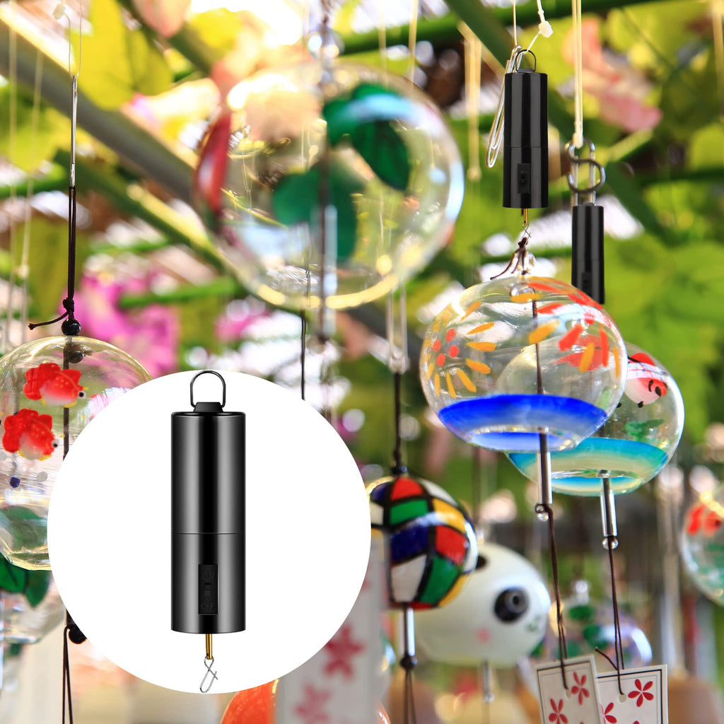 2 Pieces Hanging Black Rotating Motor Wind Spinner Mobile Battery Operated Motor Multi-Purposes Rotatable Hook for Garden Decoration Accessory Supplies