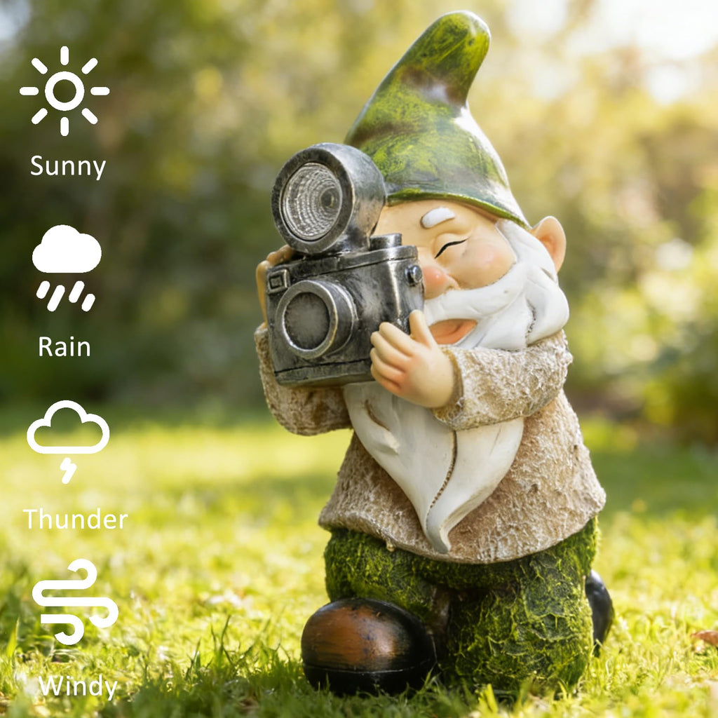 EPTUEGA Garden Gnomes Decorations for Yard - Garden Gnome Solar Statue Funny Outdoor Decor for Yard,Patio,Lawn,Unique Housewarming Gifts