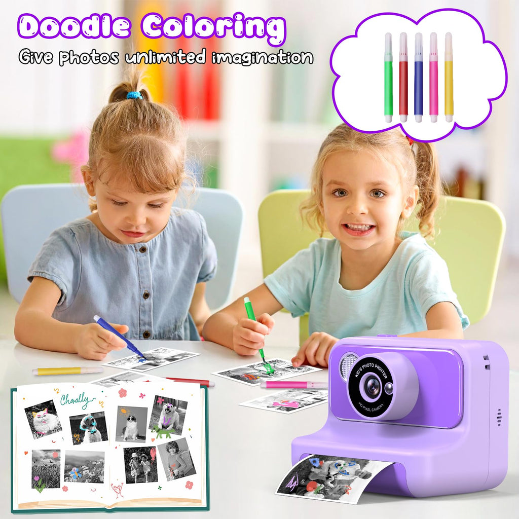 Kids Camera Instant Print, Christmas Birthday Gifts for Girls and Boys