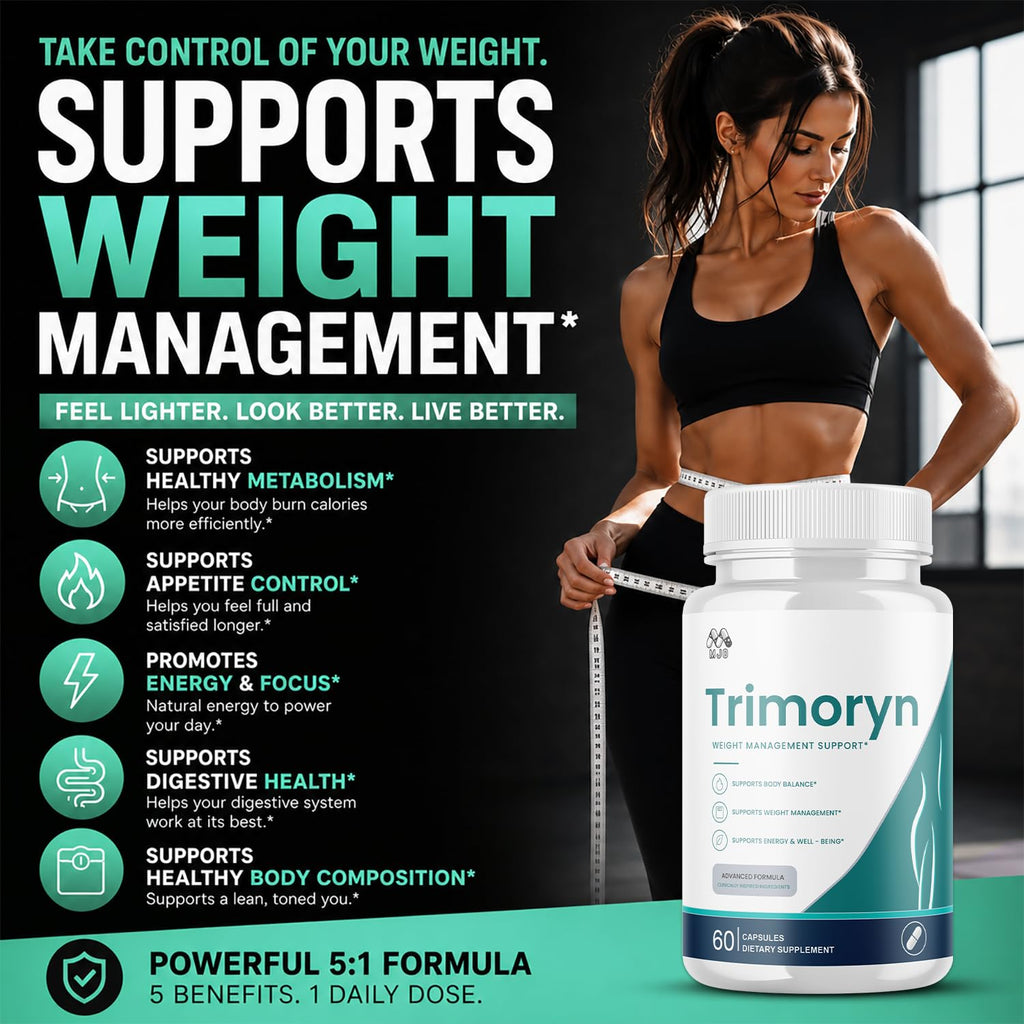 (5 Pack) Trimoryn Capsules, Official Trimoryn Pills with All Natural Ingredients, Advanced Trimorin Wellness Support Supplement, Max Strength Healthy Lifestyle Vitamins for Women & Men (300 Capsules)