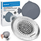 TRAPMATE Shower Drain Hair Catcher, 2.8" Fast Drainage Bathtub Stopper Drain Strainer Kit, Stainless Steel Shower Drain Cover, Bathtub Drain Protector for Sinks & Tubs (Patented Product)
