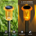 DenicMic Solar Halloween Lights Outdoor 10 Pack Fall Decorations for Home
