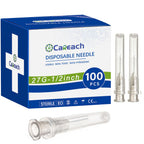 Careach 100pcs 27Gauge 1/2inch Needle Luer Lock for Scientific Lab
