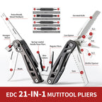 Stocking Stuffers Christmas Gift for Men Dad Him, 21-in-1 Multitools with Pocket Knife