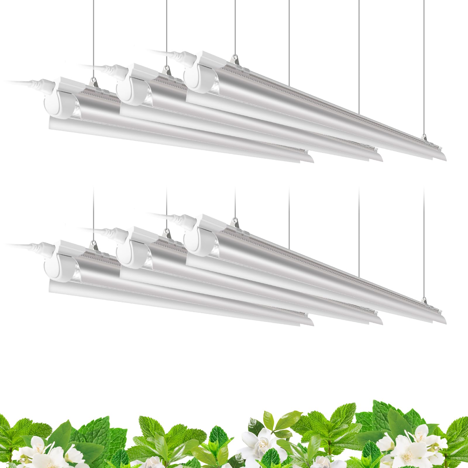 Barrina Plant Grow Lights, 4FT 5000K Full Spectrum Daylight White, 6 Packs