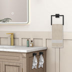 JOPOFI 5 Piece Bathroom Towel Bar Set - Thicken Stainless Steel Bath Towel Holder, 15.7 Inch Towel Racks for Bathroom Wall Mounted, Bathroom Hardware Accessories Set - Matte Black