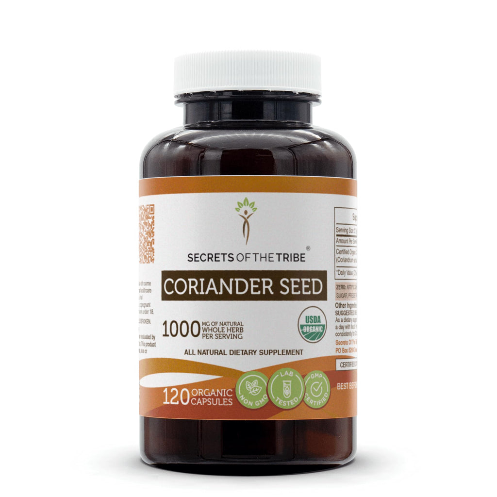Secrets of the Tribe Coriander Seed USDA Organic | Made with Vegetarian Capsules and Certified Organic Coriander Dried Seed (120 Capsules)