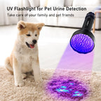GLOSSDAY Blacklight Flashlight,128 LED UV Flashlights, Upgraded Bright Ultraviolet Flashlight Professional Black Light for Dog/Cat, Hunting Scorpions