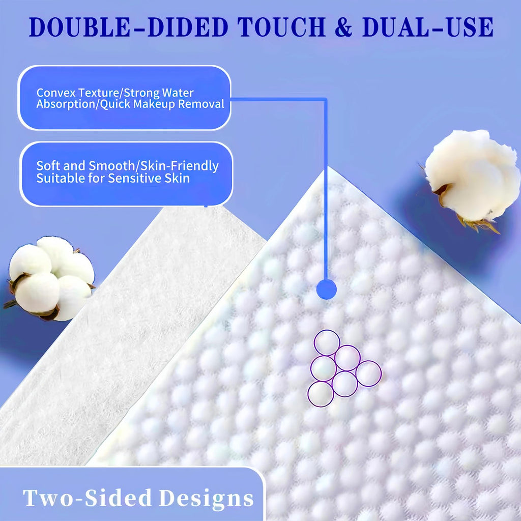 Disposable Face Towel 300 Count, Soft Cotton Clean Skin Face Towels, Dry Wipes Cotton Facial Towels Wash Cloths Tissue Thickened, Face Towelettes Disposable for Makeup Remover, Cleansing and Skincare