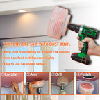 VIKITON 6-1/8 Hole Saw for Recessed Lights, 6.1 Inch Hole Cutter with Dust Bowl Catcher for Led Recessed Lighting 6 Inch and Wood Metal Drywall, Bi-Metal Construction