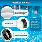IDEASURE 1.5" Diameter 29060E Pool Pump Hoses for Above Ground Pools - 59" Long Pool Hoses for Intexx Cole man Filter Pumps, Sand Filters & Saltwater Systems with 1,500 to 2,500 GPH Capacity, 2 Pack