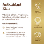 Solgar Vitamin E 670 mg (1000 IU), 180 Softgels - Natural Antioxidant, Skin & Immune System Support - Naturally-Sourced Vitamin E - Gluten Free, Dairy Free - 180 Servings