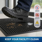 Consolidated Plastics Brush Dry Mat - Made in USA, Heavy-Duty Commercial DoorRug for Indoor/Outdoor Entryways, Non-Slip Backing for High-Traffic Areas (3' W x 5' L, Charcoal)
