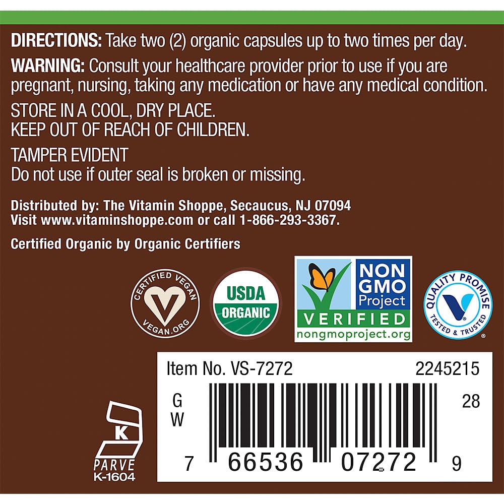 Organic Moringa a" Superfood for Energy Support a" 1,000 MG (100 Capsules)