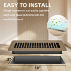 Floor Register 2x10, 6 Pack Floor Vent Covers for Home Floor Heavy Duty Steel Walkable Floor Vents Air Vent Covers 14x6 for Sidewall and Floor