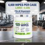 Vapor Fresh Value Wipes For Gym Equipment, 1500 Count, 4 Rolls