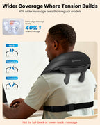 COMFIER Cordless Neck and Shoulder Massager with Heat, Wearable 4D Shiatsu Deep Tissue Kneading for Desk Workers and Drivers, Hands-Free Straps, FSA Eligible HSA Gift,Midnight Black