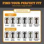 Coated Composite Deck Screws #10 x 2, Self Tapping Wood Screws and Deck Screws with Torx T20 Star Drive, Type 17 Point, Flat Head, 1 Free Bit Included (Stone Gray, 350), by YYL FASTENER