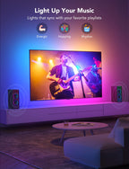 Govee TV LED Backlight,RGBIC Smart LED Strip Lights for 70-80 inch TVs, Bluetooth and Wi-Fi Control, Works with Alexa & Google Assistant, Music Sync, 99+ Scene Modes, Adapter