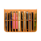 MIVLXLX 12 Slot Fountain Pen Case, Handmade Magnetic,Christmas Gift (brown)