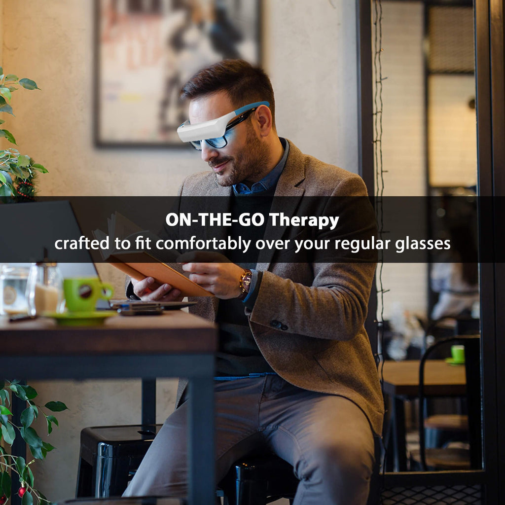 670nm Red Light Therapy Glasses for Eye Comfort & Visual Wellness – 2-in-1 Wearable Red & Blue Light Therapy Glasses, UV-Free, for Good Sleep, Energy & Focus