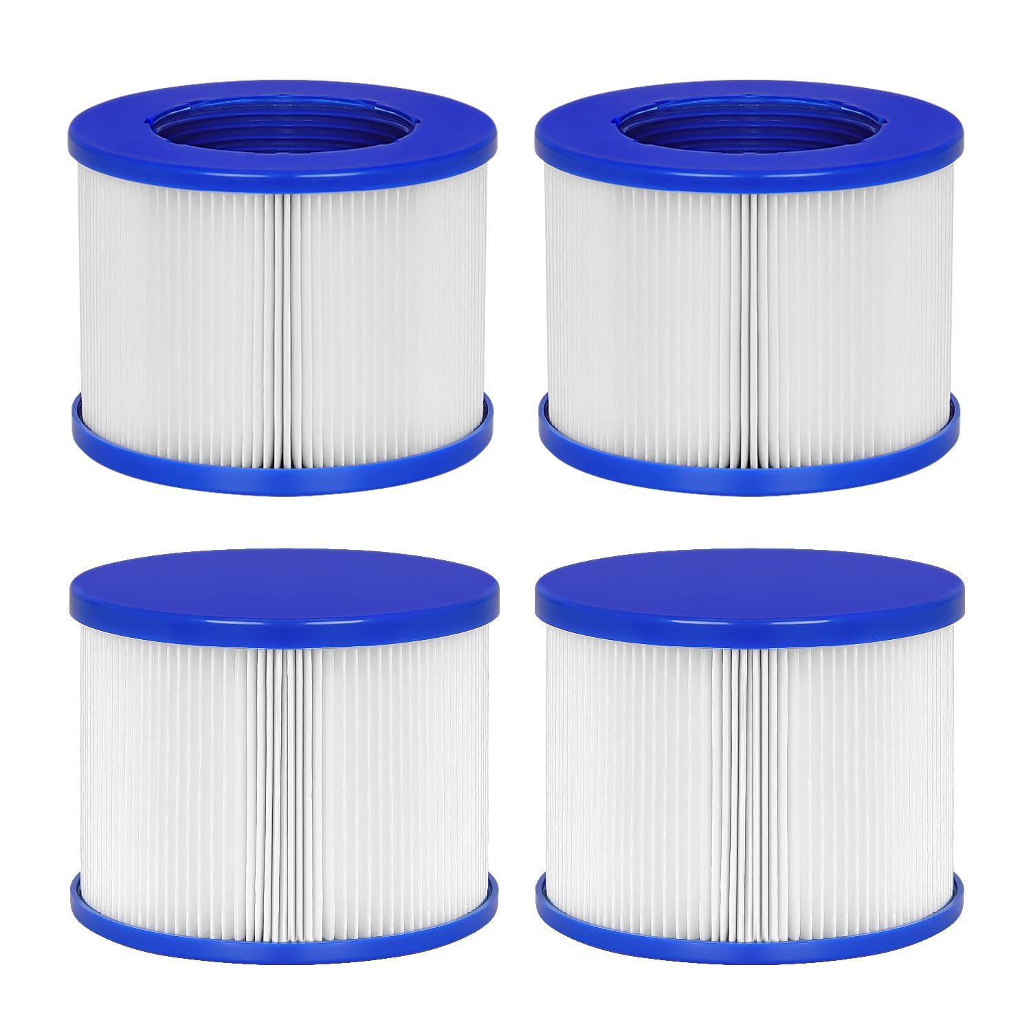 vkolim Hot Tub Replacement Filter Cartridges - Compatible with All RELXTIME, ALEKO, Wejoy, Aquaspa Hot Tub More - Screw-in Spa Filters for Inflatable Hot Tubs & Massage Pools (4 Pack)
