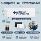 Smart Caregiver Bed Exit Alarm with Wireless Pager - Early Alert Fall Prevention for Seniors and Elderly - Weight Sensing Bed Pad Alerts Caregiver When They Get Up - USA Company and Customer Service