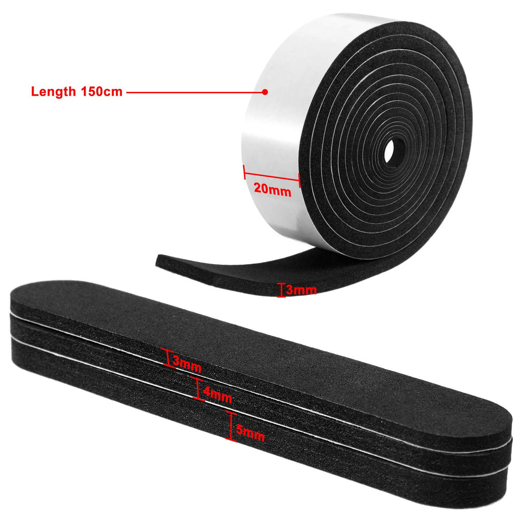 Outus 23 Pcs Hat Size Reducer Foam Tape Self Adhesive,White+Black