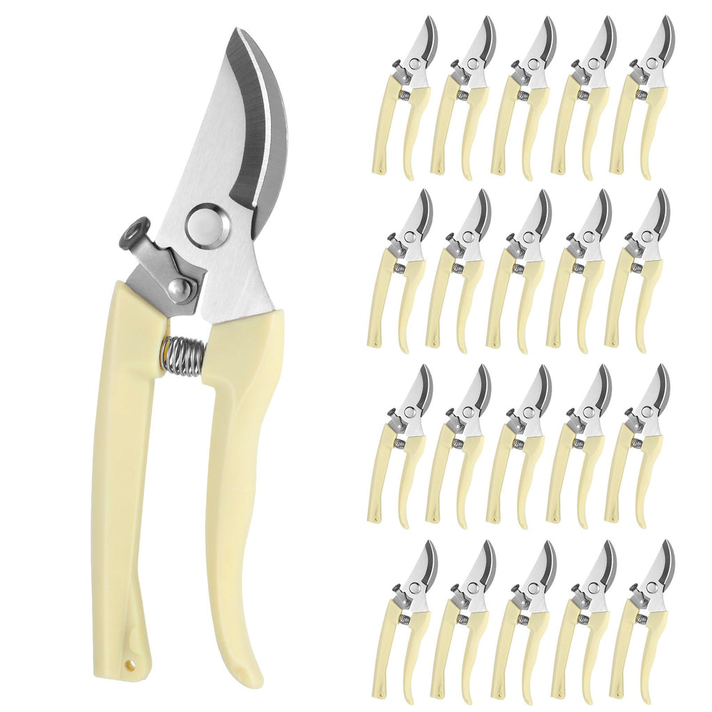 20 Pcs Pruning Shears for Gardening, Beige Garden Clippers Handheld Heavy Duty Plant Scissors Bypass Pruning Shears for Gardening Yard Hedge Flowers Tree Trimming Plant Cutter