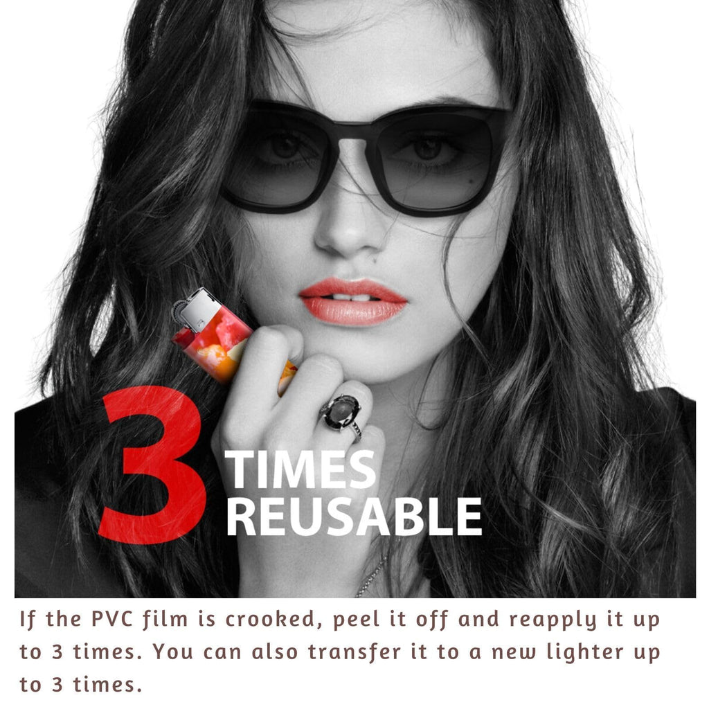 Custom Lighter Stickers with Own Pictures, Personalize Lighters PVC Film Wraps Reusable up to 3 Times - 6 Pack Upload 6 Photos Suitable for Bic Pocket Lighter Ideal for Gifts