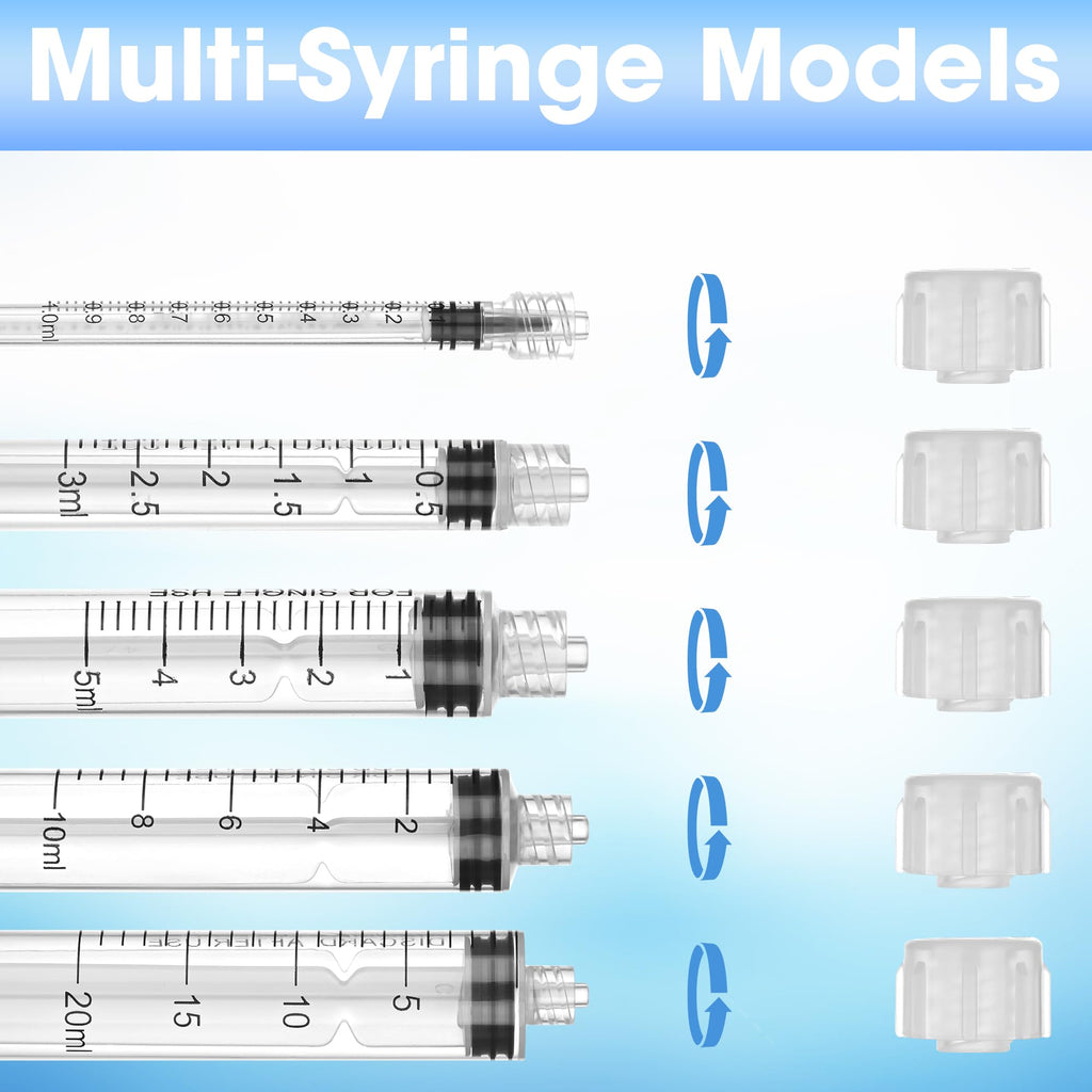 50Pack 10ml/cc Luer Lock Syringe without Needle, Plastic Syringe with Caps for Liquid, Sterile Individually Wrapped
