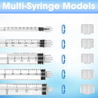 50Pack 10ml/cc Luer Lock Syringe without Needle, Plastic Syringe with Caps for Liquid, Sterile Individually Wrapped