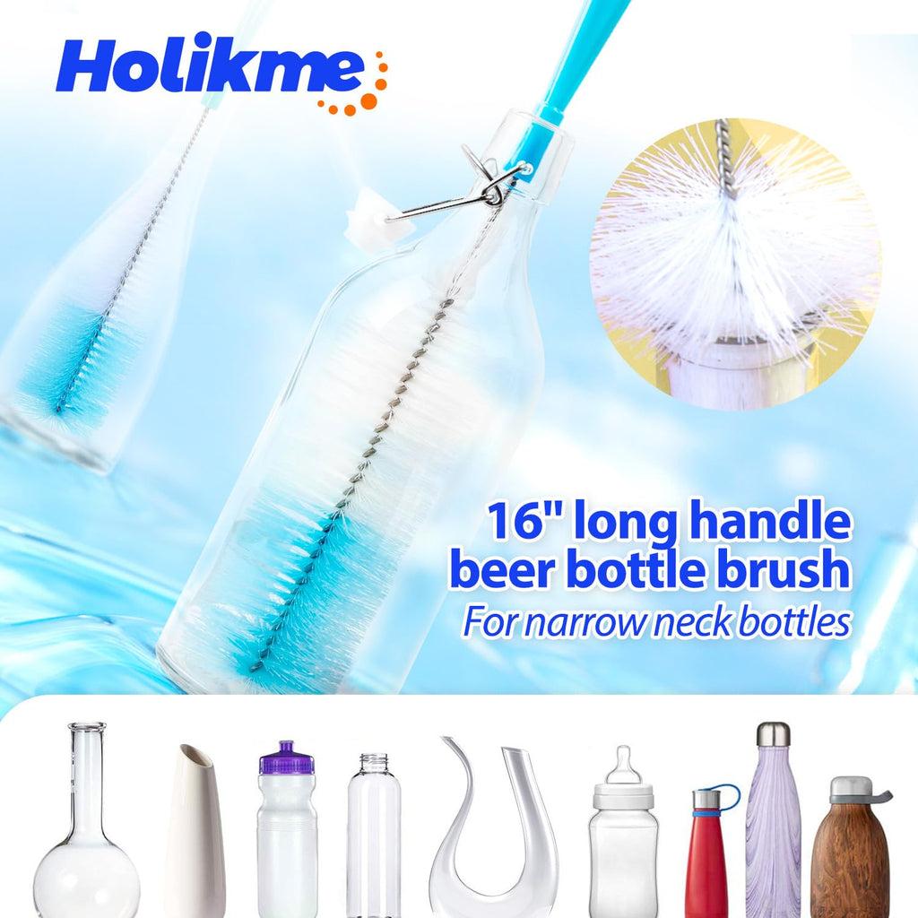 Holikme Bottle Brush Tube Cleaning Lab Set with Long Handle,White