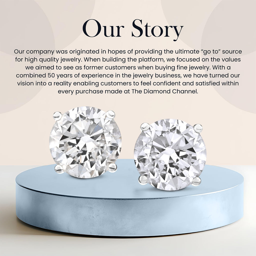 The Diamond Channel CERTIFIED 1 to 12 Carat LAB GROWN Solitaire Diamond Stud Earrings Round Cut 4 Prong Screw Back (F-G Color, VS1-VS2 Eye Clean Clarity)