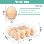 SINLUCESCE 100 Packs Egg Cartons Cheap Bulk，Plastic for 12 Eggs, Clear Egg Cartons 3 * 4 Grids，Perfect for Refrigerator Chicken Farm Markets Commercial Business Market Display