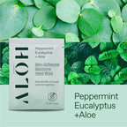 AL��H Skin - Softening Sanitizing Hand Wipes ��� Peppermint + Eucalyptus Aloe (1 Box of 20 Individually Wrapped Wipes)