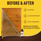 DWIL Water Based Wood Stain - Multiple Finishes, Fast Drying, Indoor and Outdoor Furniture, Wood Paneling, Cabinets and More, Low Odor ＆ Non-Toxic (8.5oz Black Walnut)-with Tools