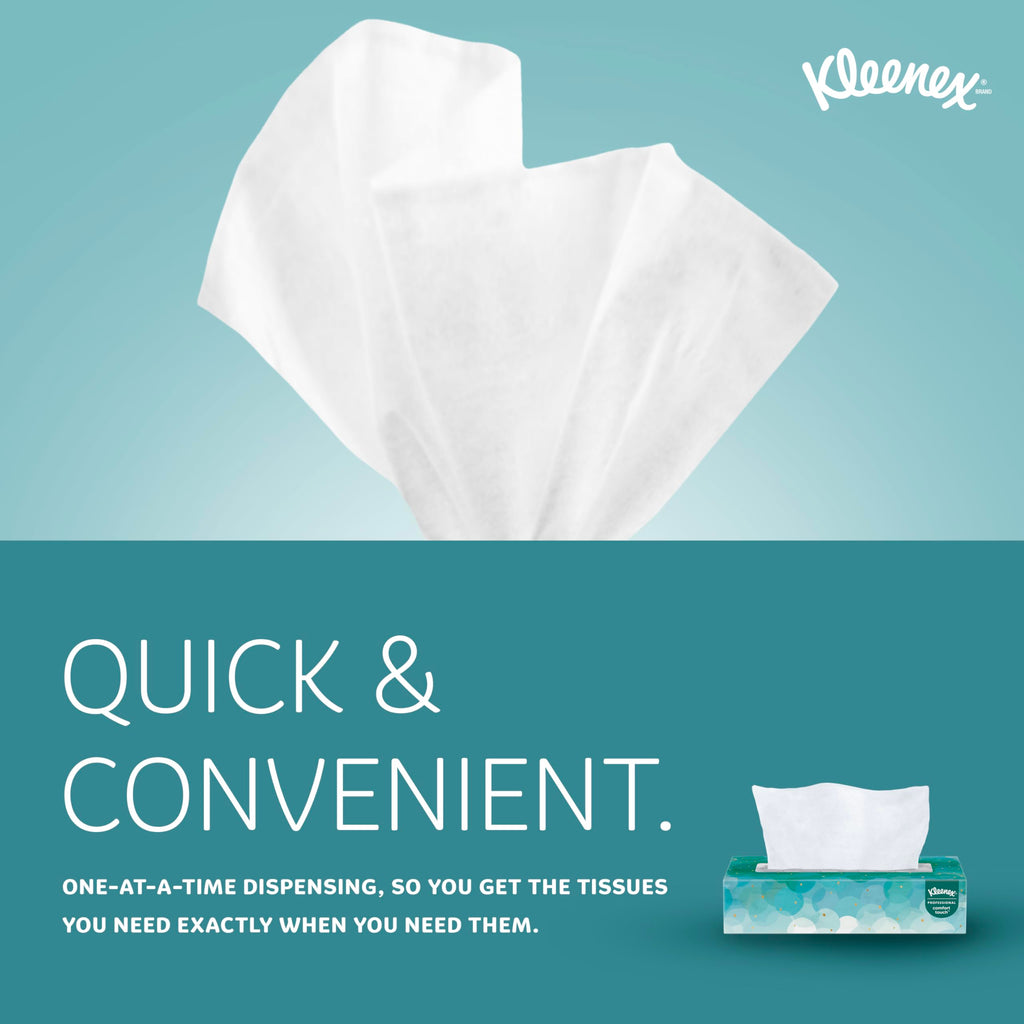 Kleenex Professional Facial Tissue, Bulk (21400), 2-Ply, White, Flat Boxed Format, Designed for Business (100 Tissues/Box, 36 Boxes, 3,600 Sheets/Case)