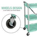 Olympia Tools 89-349 Pack-N-Roll Folding Collapsible Service Cart, 150LB Capacity, Teal