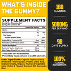 (180 Count) Creatine Monohydrate Gummies for Men & Women - Creatine Pre Workout Gummies for Muscle Builder, Muscle Strength, Recovery, Endurance, Energy, Creatine for Women & Men, Vegan, Mixed Berry