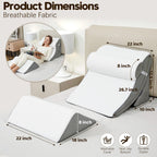 PIASHJOY 4pcs Wedge Pillow Set for After Surgery,Wedge Pillows for Back Pain Relief and Leg Pain,Wedge Pillow for Legs Swelling,Back Support, Post Surgery Recovery