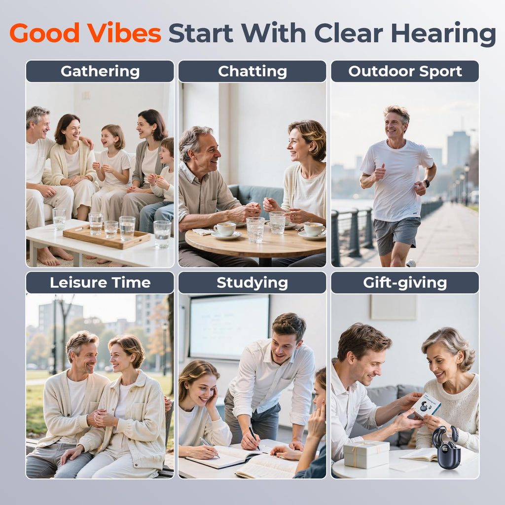Villear OTC Hearing Aids for Seniors, 16-Channel Digital Chip for Clear Speech, Intelligent Noise Reduction & Anti-Howling, 80Hrs Rechargeable, Invisible Comfortable Fit for People with Hearing Loss
