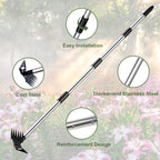 NICOFPHY Weed Puller Tool with Long Handle, Heavy Duty Garden Hoe and Rake