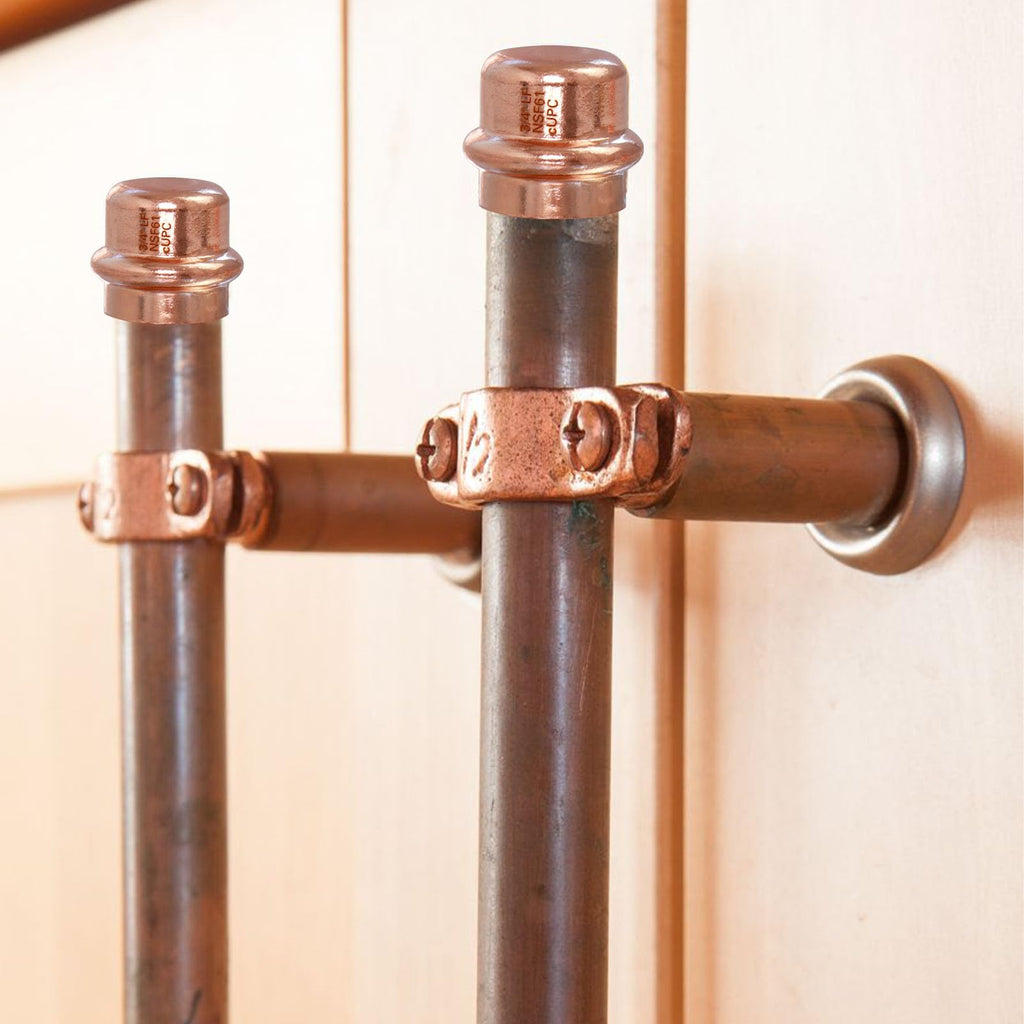Copper Press Fittings 3/4" Copper Press Cap, Zero Lead 3/4" Cooper Press End Cap Press Fittings Copper Pipe End Cap for Plumbing, OD 7/8”, Use with Hydraulic Press Fitting Tool, 12PCS