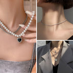 IFKM 36 PCS Silver Plated Jewelry Set with 3 PCS Necklace, 12 PCS Bracelet, 7 PCS Ear Cuffs Earring, 14 Pcs Knuckle Rings for Women Valentine Anniversary Birthday Friendship Gift
