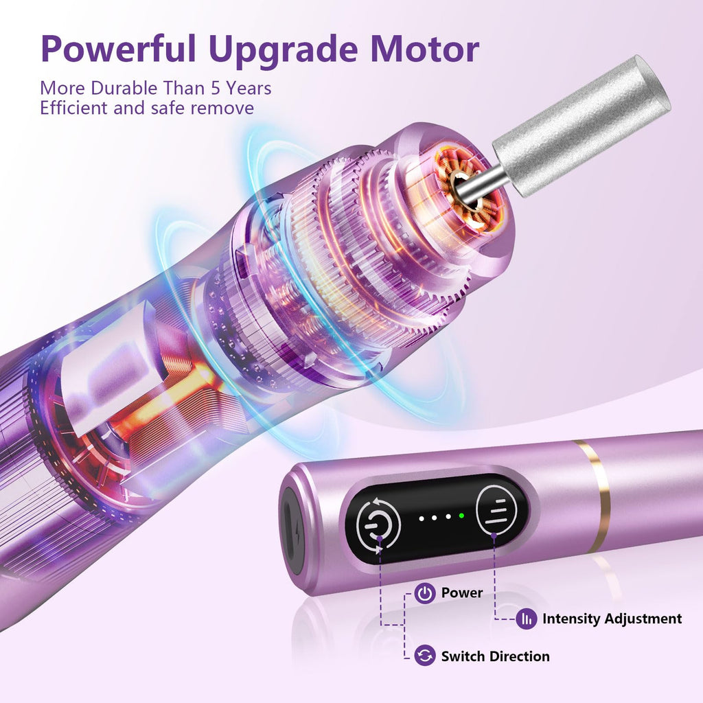TUOBEO Cordless Nail Drill Electric Nail File Kit, Rechargeable Efile Set