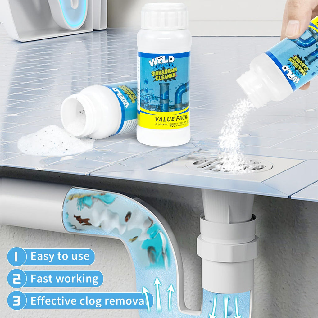 Wild Tornado Sink and Drain Cleaner,The Pipe Dredge Quick Unclog For Kitchen Toilet Sink Drain Quick Cleaning Tool.（5pcs）