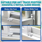 Sliding Window Locks (6 Sets), Security Window Locks with Keys, Adjustable Aluminum Sliding Window Stops, Easy Installation Without Drilling, for Vertical and Horizontal Sliding Windows (Silver)